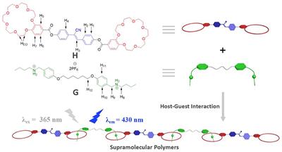 Supramolecular Polymers With AIE Property Fabricated From a Cyanostilbene Motif-Derived Ditopic Benzo-21-Crown-7 and a Ditopic Dialkylammonium Salt